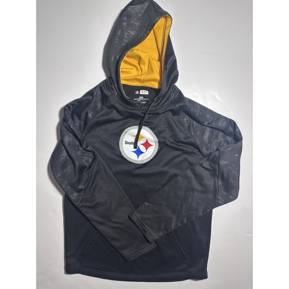 Men's Medium Pittsburgh Steelers NFL Football Sweatshirt Hoodie Black
